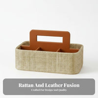 Multi-Compartment Tote with Handle Woven Design Organizer Organizer Versatile