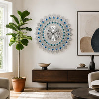 Peacock Wall Clock Luxury Home Decor Easy to Clean for Living Room