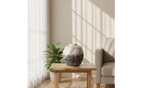 Ceramic Vase with Fluted Shoulder Handcrafted Ceramic Vase with Narrow Mouth Hand Painted for Interior Designers, Refined Simplicity Seekers