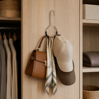 Multi-functional Scarf Tie Belt Hanger with Goose-Neck Hooks for Closet Organization