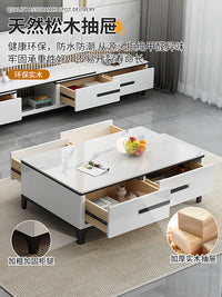 Solid Wood Extendable TV Cabinet and Coffee Table Set