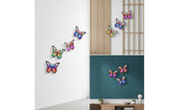 4 Pieces Metal Butterfly Wall Art Multicolor for Patio, Fence, Gardeners