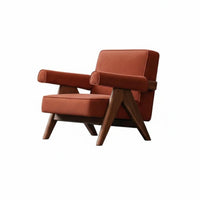 V-Leg Armchair Sturdy Wood Frame Single Sofa Rustic Minimalism Aesthetic Upholstered Padding for Homeowners, Adults, Balcony