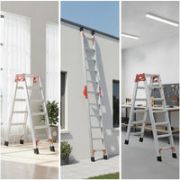 Aluminum Ladder Foldable Ladder with Anti-Slip Steps Heavy Duty for Homeowners, Contractors, Home Maintenance, Outdoor Installation, Renovation