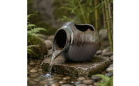 Rotating Water Pot Fountain Balcony Friendly Ceramic Water Fountain for Garden