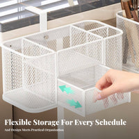 Lidded Brush rotating organizer vertical surfaceMountable Cosmetic Organizer Multi-Compartment