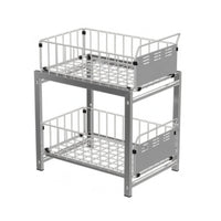 Under Sink Organizer Metal Under-Sink Rack Horizontal Slots for Countertop
