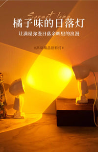 宇航员日落灯卧室氛围灯夕阳落日灯直播背景投影小夜灯桌面台灯