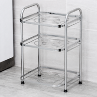 Under-sink Storage For Rental Properties Height Adjustable Pot Lid Frying Pan Organizer Shelf Iron-made With 4 Hooks Kitchen Storage Rack