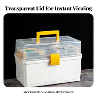 3-Tier Folding Tool Case Transparent Lid 3-Tier Cantilever Toolbox Sturdy