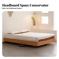 Headboardless levitating Bed Frame Nordic Design low-height Bed Frame Japanese design sensibility Bedroom Furniture for Apartment Dwellers, partners, Guest Room