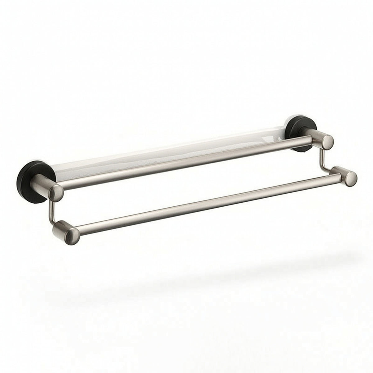Double Towel Bar Space-Saving Towel Rack with Double Bar Heavy Duty for Renters