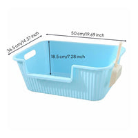 Square Feline Litter Box Minimal Design Large Feline Litter Pan Polished Surface