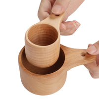 Beech Wood Measuring Spoon and Cup Set for Baking, 50g-230g