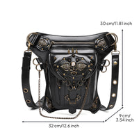 Harness Bag with Skull Detail Structured Crossbody Bag with Chain Compact Purse for Cosplayers, Cosplay, Night out, Concerts