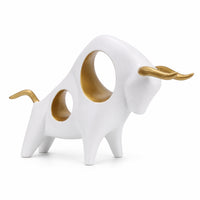Bull Figurine Abstract Bull Statue Sculptural for Tv Stand, Art Collectors