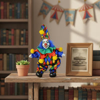 Ceramic Clown Statue Collectible Porcelain Clown Figurine Colorful