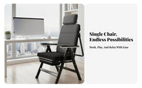 Ergonomic Reclining Chair with Footrest High-Back Foldable Lounger with Footrest