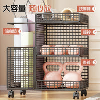 瑜伽垫收纳筐家用带轮子可移动健身器材摆放架运动工具整理置物架