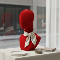 Velvet Mannequin Head Decorative Hat Hairpiece Stand Head Elegant Look for Boutique Sellers, Shop Owners