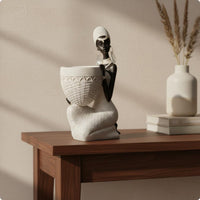 African Woman Tray Statue Light Luxury Resin Lady Figurine Multifunctional