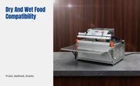Automatic Vacuum Sealer, External Extraction, Large Commercial Food Packaging Machine, Dual Use for Dry and Wet, Wide Sealing, Seafood, Rice Dumplings, Yangmei
