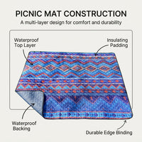 Outdoor Rug and Play Mat for Family Picnic, Waterproof Garden Rug for Patio, Non-Inflatable Camping Mat and Beach Mat, Polyester Carry Bag