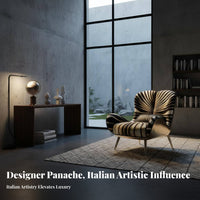 Upholstered Single Sofa Italian Design Upholstered Armchair Luxury Feel sophisticated design for Interior Designers, Adults