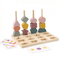 Geometric Stack and Sort Board Fine Motor Shape Matching Board Educational Shape Sorter Color Sorting for Children