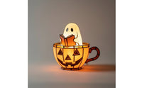 Halloween Specters Figurine with Book | Warm Glowing, Specters Lamp, for Bedside Table