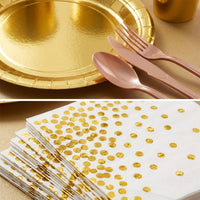 Birthday Party Plate Set Food Grade Material Solid Color Paper Plate Set Water Resistant & Oil Resistant Solid Theme Celebration Supplies for Families,Easter Party