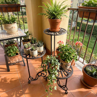 Vintage Cast Iron Three-Tier Rotating Plant Stand