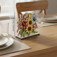 Blossom Napkin Dispenser Freestanding Wooden Flower Napkin Holder Tabletop Accessory for Picnic