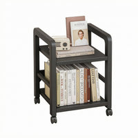 Two-Tier Bookshelf Space Saving Freestanding Bookshelf Multi Purpose