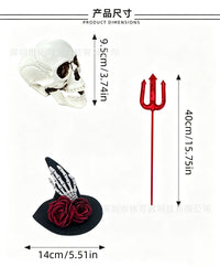 23-Inch Porch Goose Halloween Skeleton Costume for Outdoor Lawn