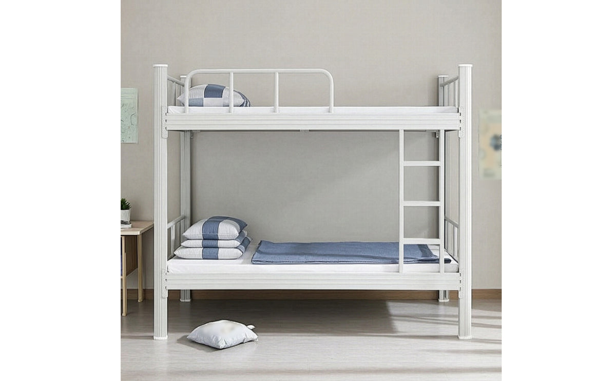 Metal Bunk Bed Space-Saving Bunk Bed with Ladder Heavy Duty Furniture for Kids, Students, Shared Bedroom, Dormitory