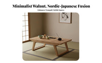 Japanese aesthetic Tea Table Hardwood Wood Construction foldable Floor Table