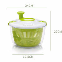 5L水果菜篮大号甩干机创意洗菜盆甩干沥水篮甩水厨房脱水器手动摇