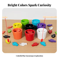 Fine Movement Skills Development Color Sorting Fishing Game Hand-Eye Coordination 2-in-1 Sorting and Fishing Game Sensory Training