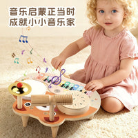 卡通五合一多功能组合乐器电子触摸琴打鼓音乐台早教启蒙儿童玩具