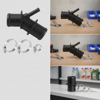 Stepped Cooling-System Hose Adapter with Clamps High-Temperature Resistant Coolant Hose Connector Adapter with Clamps Leak-Proof Coolant Line Connector Reinforced for Automotive Repair