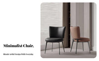 Minimalist design Curved spinerest Side Chair Italian Inspired Dining Seating Modern Design Upholstered Seat Padded pad for Restaurant Owners, Homeowners, Families, Kitchen, Living Room, Home Office