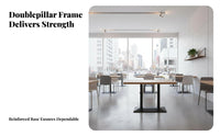 Cafeteria Table and Chair Combo Long-Lasting Table Surface Business Furniture Easy to Clean Stackable Chairs for Employees