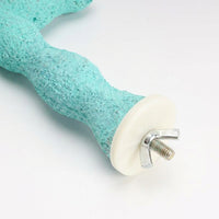 Parrot Perch T-Stand Cage Mount, Resin Perch with Grinding Rod for Grooming, Stable Bird Stand and Budgie Cockatiel Bird Cage Perch