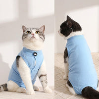 Cat Recovery Suit with Turtleneck, Back Fasteners Spay Suit for Cats, Post Surgery Cat Clothing, Full Body Design for Female Cat Recovery, Soft