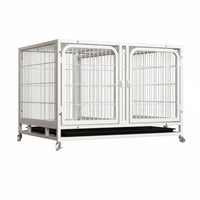 Heavy Duty Breeding Cage Double Door Multi-Tier Animal Kennel Easy to Removable Tray Stackable Pet Cage for Veterinarians, Grooming Salon