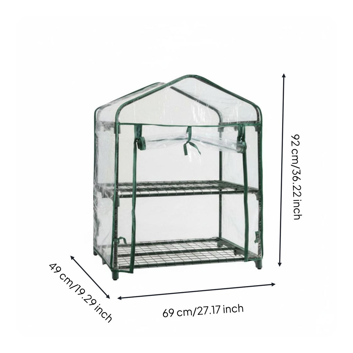 Clear PVC Greenhouse Cover Waterproof Zippered Plant Shelter Outdoor and Indoor