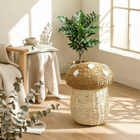 Toadstool Basket with Lid Lidded Toadstool Storage Basket Adorable for Playroom