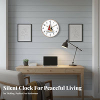 Easy Installation 8 Inch Wall Clock Modern Design Silent Hanging Clock Accurate Timekeeping for Away Ice Workers, Adults, Living Room