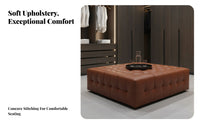 Black Tufted Cube Stool Minimalist Design Ottoman Square Shape Multi-Functional for Homeowners, Renters, Walk-in Closet, Bedroom